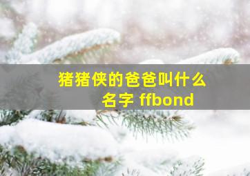 猪猪侠的爸爸叫什么名字 ffbond